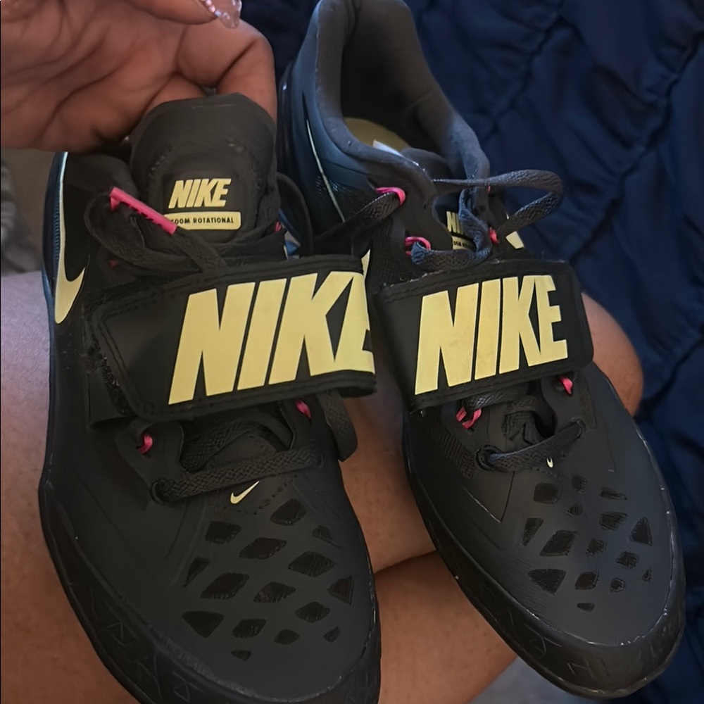 Nike Black and Pink track shoes with Secure Strap and Ventilation